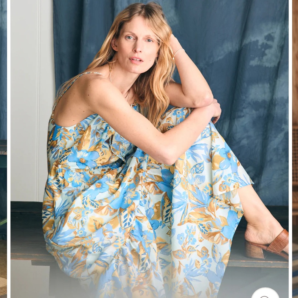 Faherty Women’s Sun Chaser Maxi Dress paradise Blossom Size M